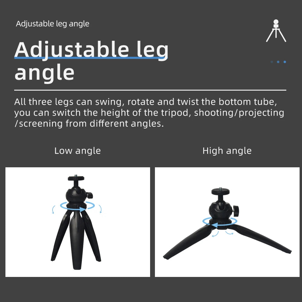 Salange Portable Projector Stand Camera Mobile Phone Mini Tripod Suitable for YG300 P62 J9 J15 Projector Other Stable Supports