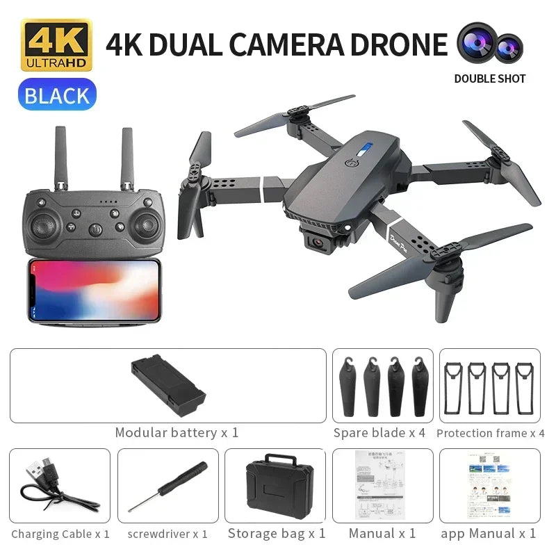 New e88 folding drone dual camera 4K high-definition aerial photography drone quadcopter remote-controlled aircraft