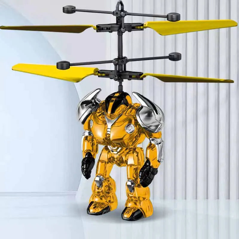 New Children's Intelligent Sensor Flyer Robot Toy USB Charging Light-emitting Toy Levitation Gesture Sensor Flight Robot Toys