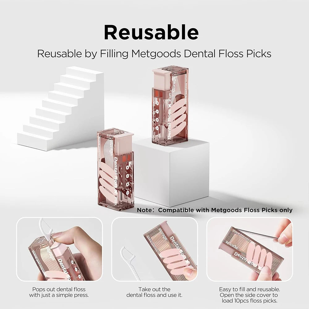 Protable Floss Picks Storage Box Auto Dispenser Small Hilo Dental Floss Refillable Toothpicks Teeth Cleaning Tool Toothpick