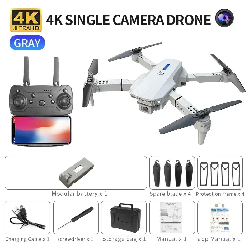 New e88 folding drone dual camera 4K high-definition aerial photography drone quadcopter remote-controlled aircraft