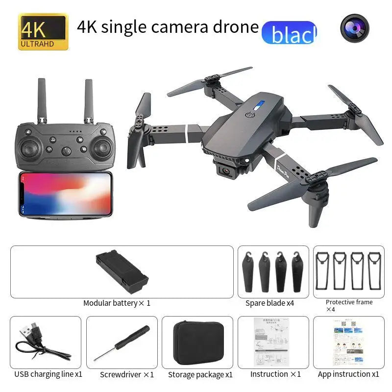 New e88 folding drone dual camera 4K high-definition aerial photography drone quadcopter remote-controlled aircraft