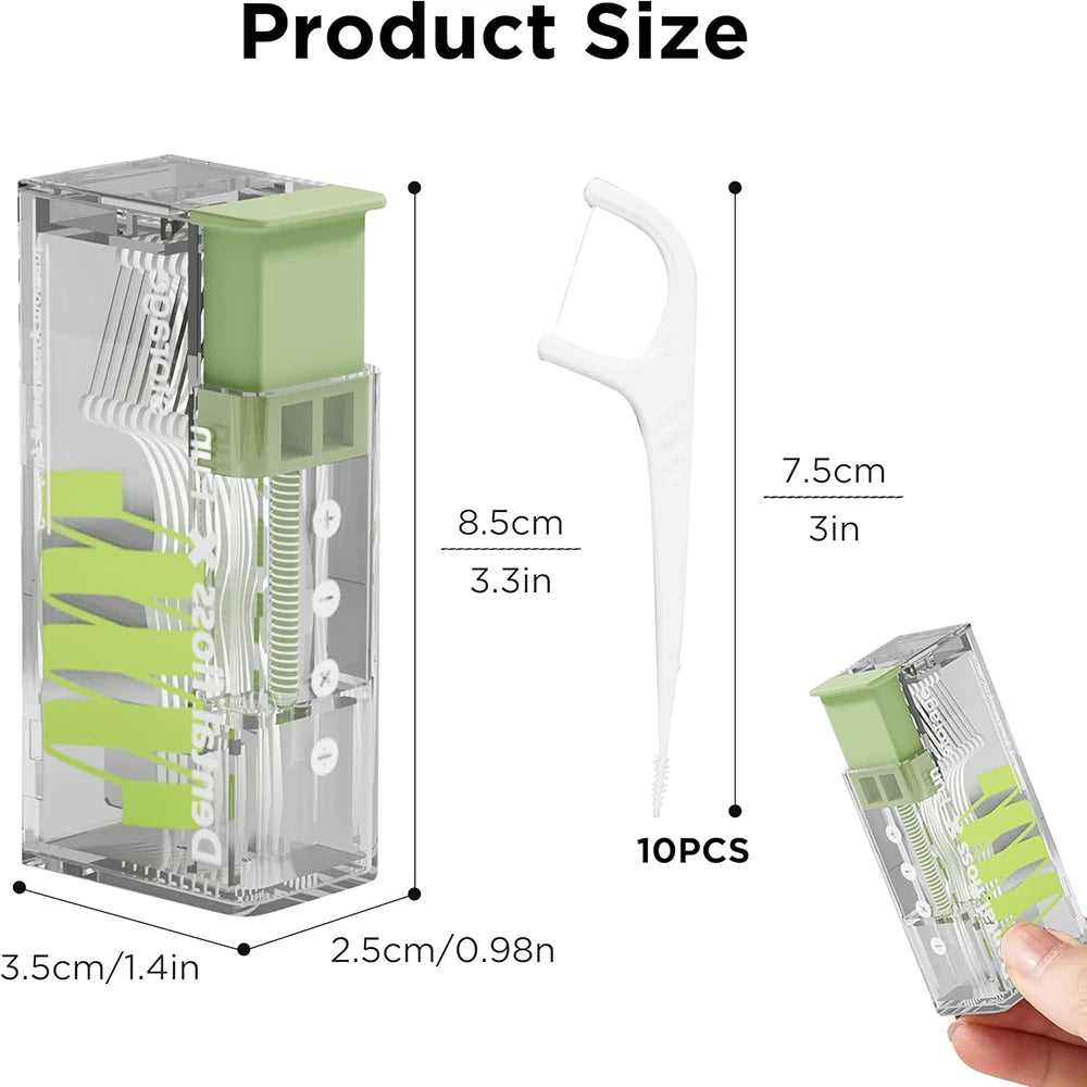 Protable Floss Picks Storage Box Auto Dispenser Small Hilo Dental Floss Refillable Toothpicks Teeth Cleaning Tool Toothpick
