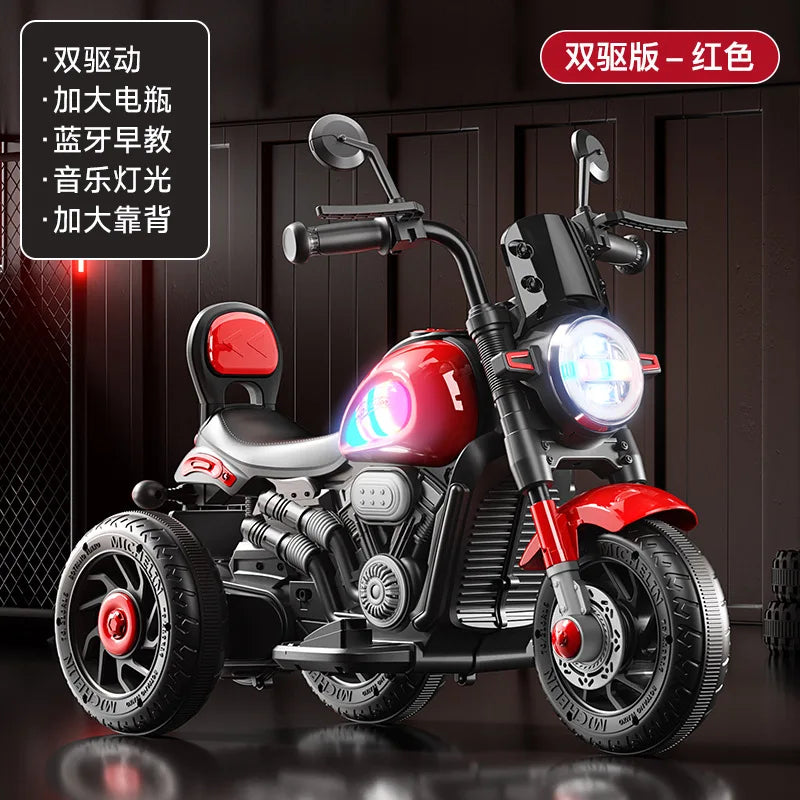 Dual Motor Tricycle for Kids Extended Battery Life Ride-On Toy with Backrest & Speed Control for Ages 2-10 Children electric car