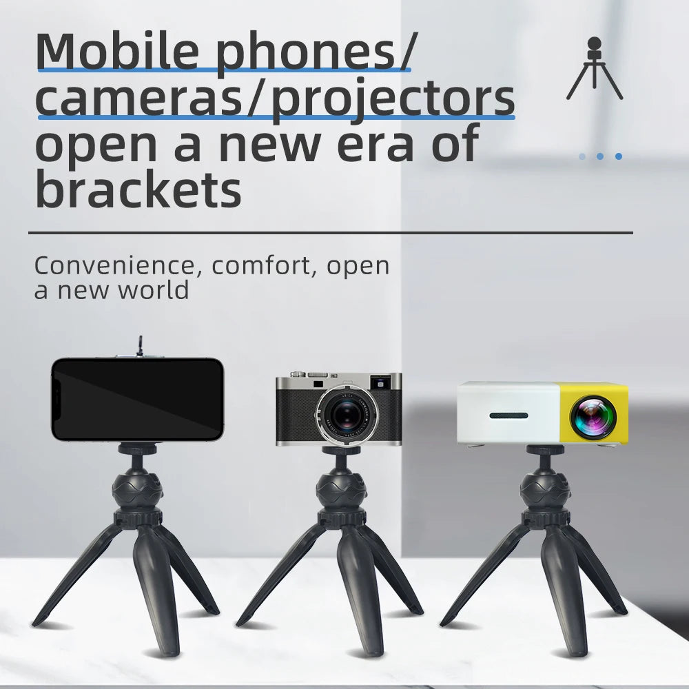 Salange Portable Projector Stand Camera Mobile Phone Mini Tripod Suitable for YG300 P62 J9 J15 Projector Other Stable Supports