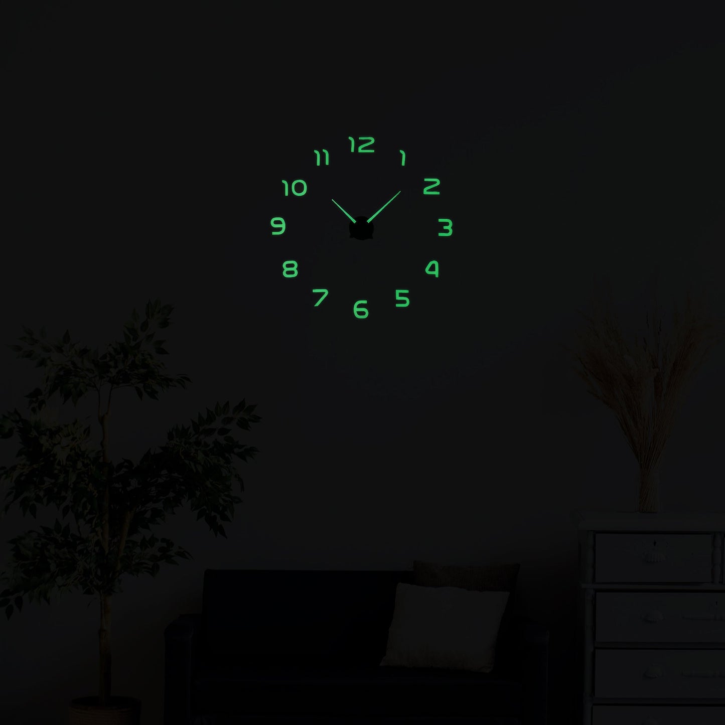 Modern 3D Frameless Wall Clock - Glowing LED Numbers for Contemporary Homes