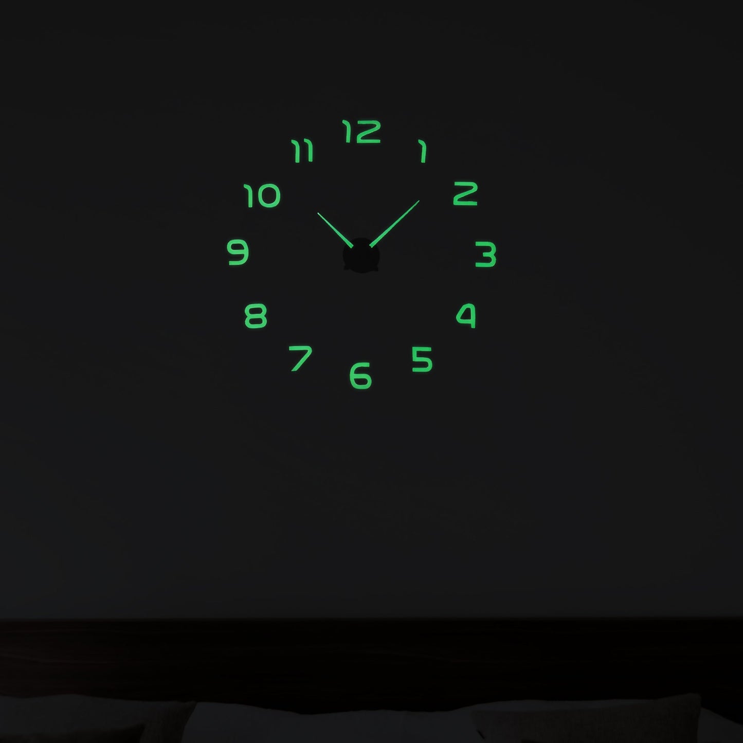 Modern 3D Frameless Wall Clock - Glowing LED Numbers for Contemporary Homes