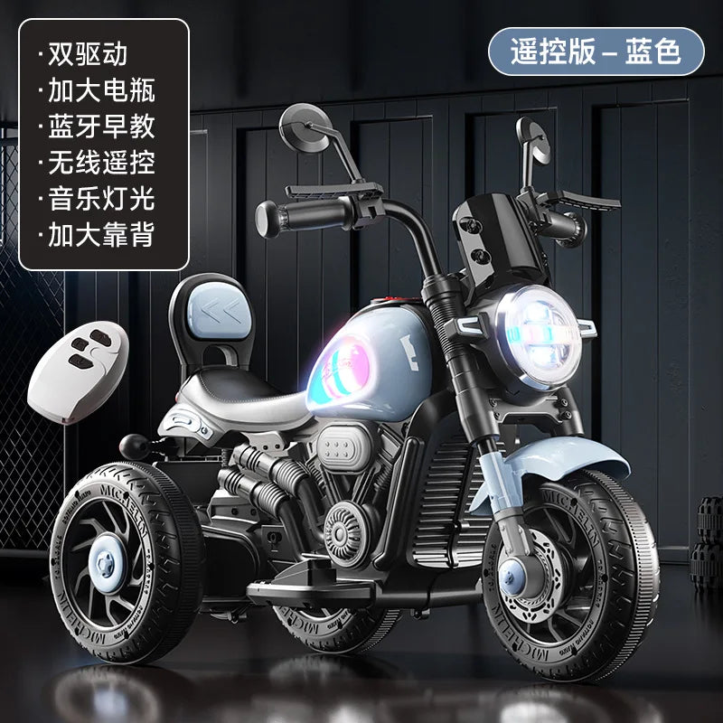 Dual Motor Tricycle for Kids Extended Battery Life Ride-On Toy with Backrest & Speed Control for Ages 2-10 Children electric car