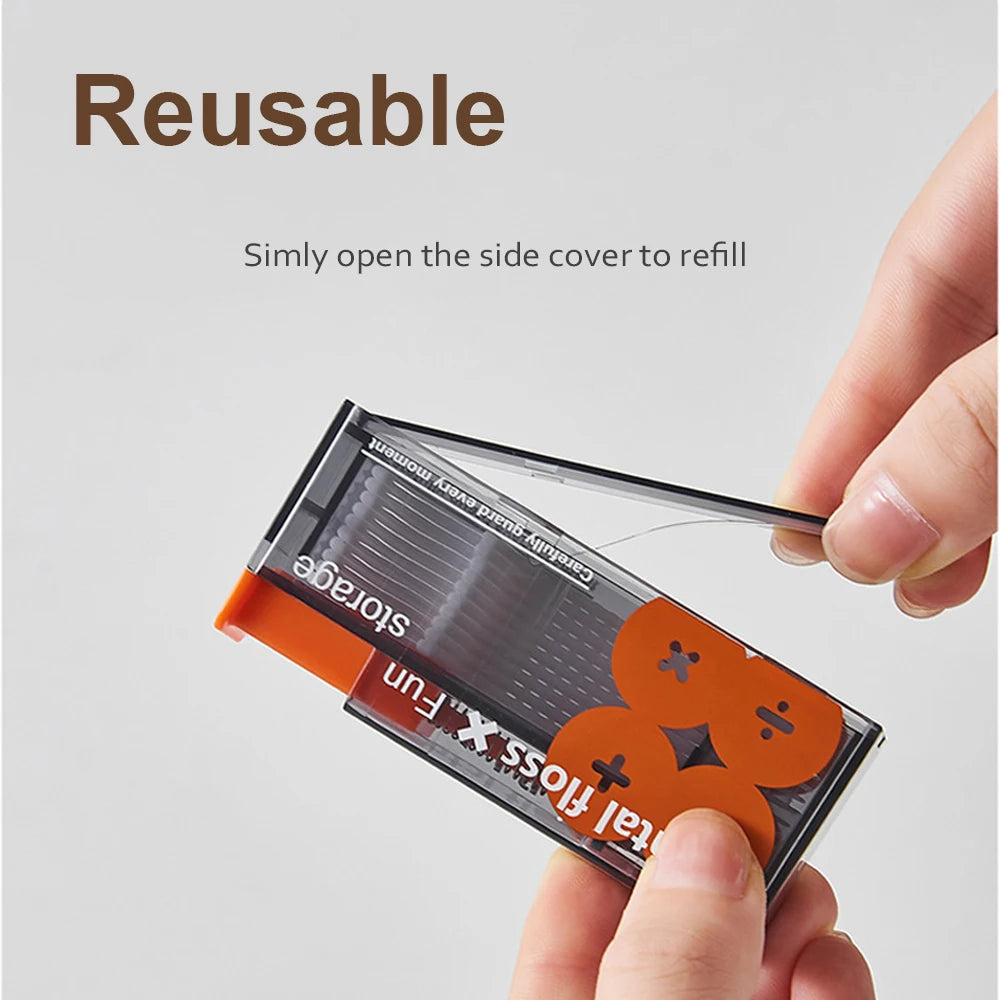 Protable Floss Picks Storage Box Auto Dispenser Small Hilo Dental Floss Refillable Toothpicks Teeth Cleaning Tool Toothpick