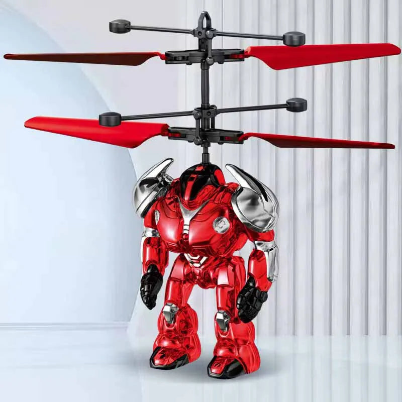 New Children's Intelligent Sensor Flyer Robot Toy USB Charging Light-emitting Toy Levitation Gesture Sensor Flight Robot Toys