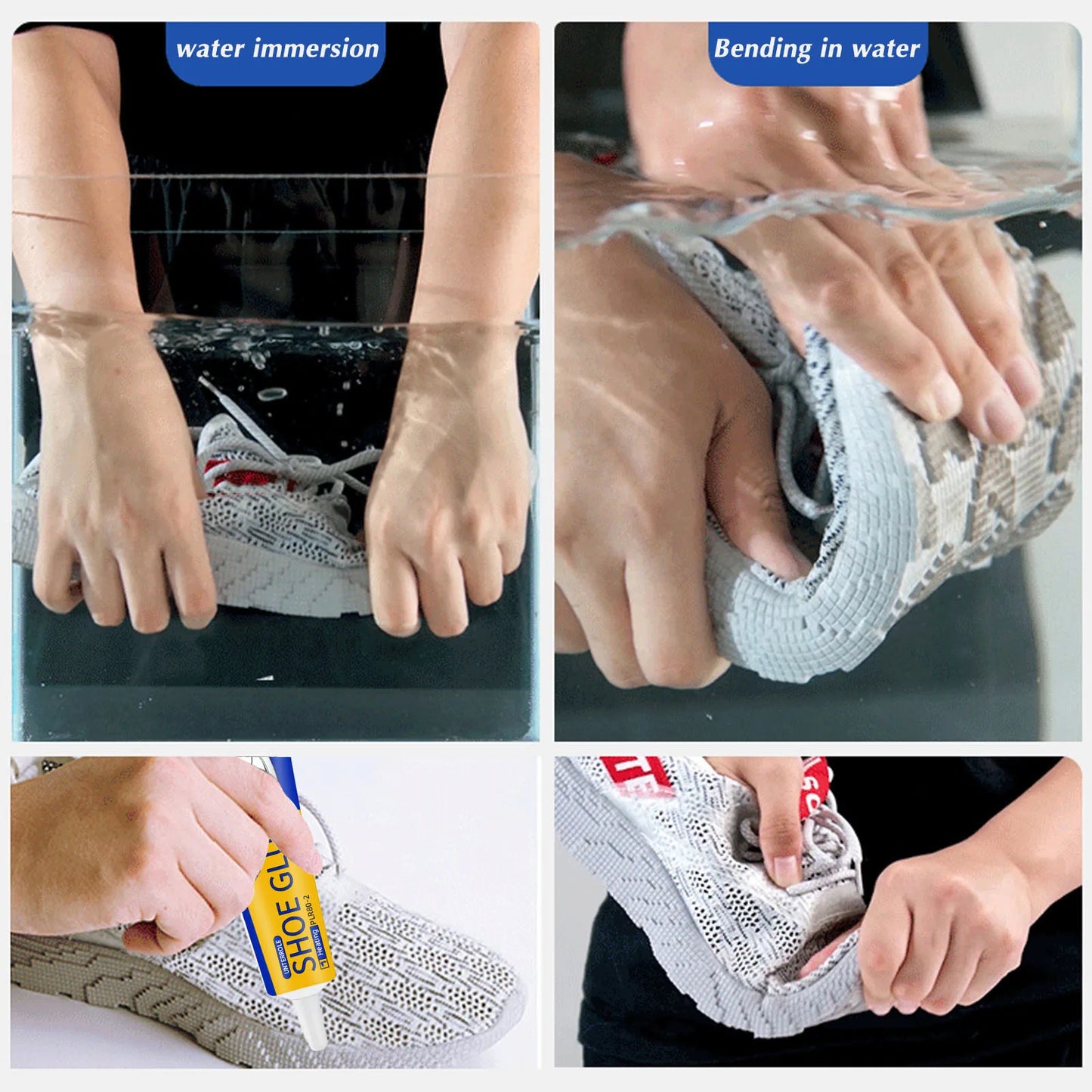 60ml Clear Shoe Repair Adhesive Low Odor Strong Adhesive Soft Resin Shoe Glue for Fixing Worn Shoes or Boots Super stability