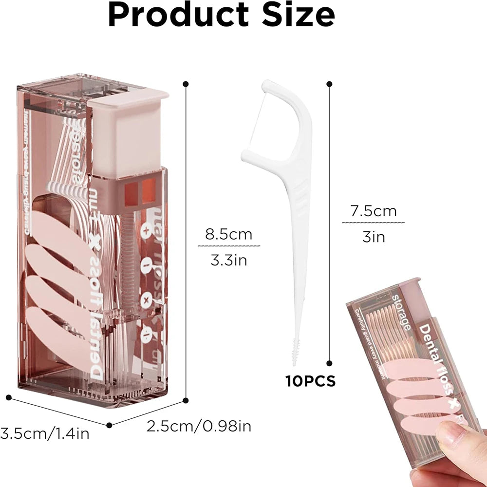 Protable Floss Picks Storage Box Auto Dispenser Small Hilo Dental Floss Refillable Toothpicks Teeth Cleaning Tool Toothpick