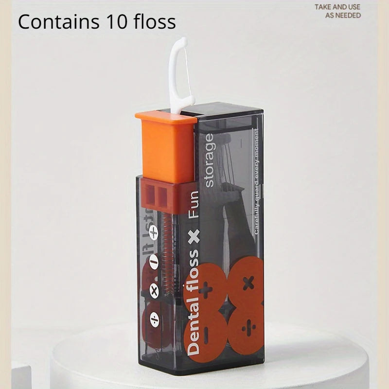 Protable Floss Picks Storage Box Auto Dispenser Small Hilo Dental Floss Refillable Toothpicks Teeth Cleaning Tool Toothpick