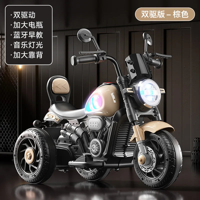 Dual Motor Tricycle for Kids Extended Battery Life Ride-On Toy with Backrest & Speed Control for Ages 2-10 Children electric car