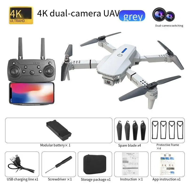 New e88 folding drone dual camera 4K high-definition aerial photography drone quadcopter remote-controlled aircraft