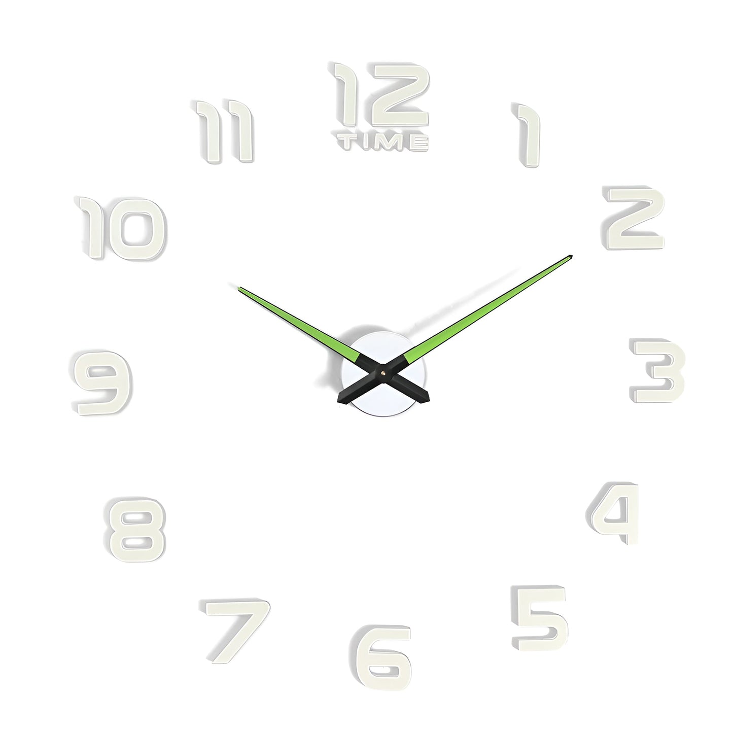 Modern 3D Frameless Wall Clock - Glowing LED Numbers for Contemporary Homes