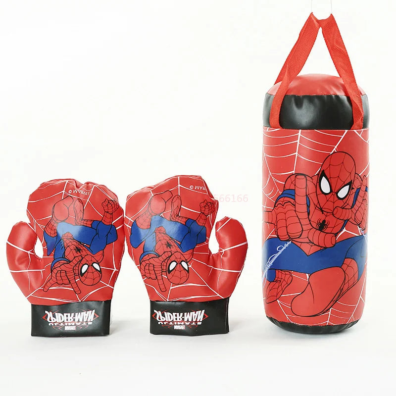 Spider Man Children'S Mini Boxing Set Glove+Bag Anime Cartoon Cute Sports Toy Physical Training Boy Girl Birthday X-Mas Gift Kid