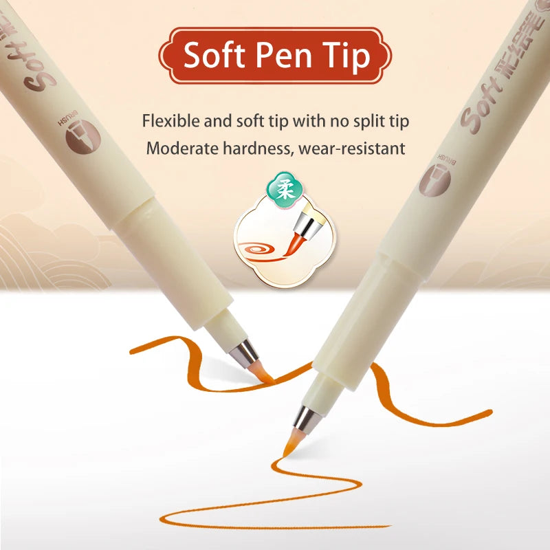 BAOKE S41 Soft Tip Art Drawing Pen Calligraphy Brush Pen Art Drawing For Sketching, Scrapbooking, Journaling ,Fadeproof Ink
