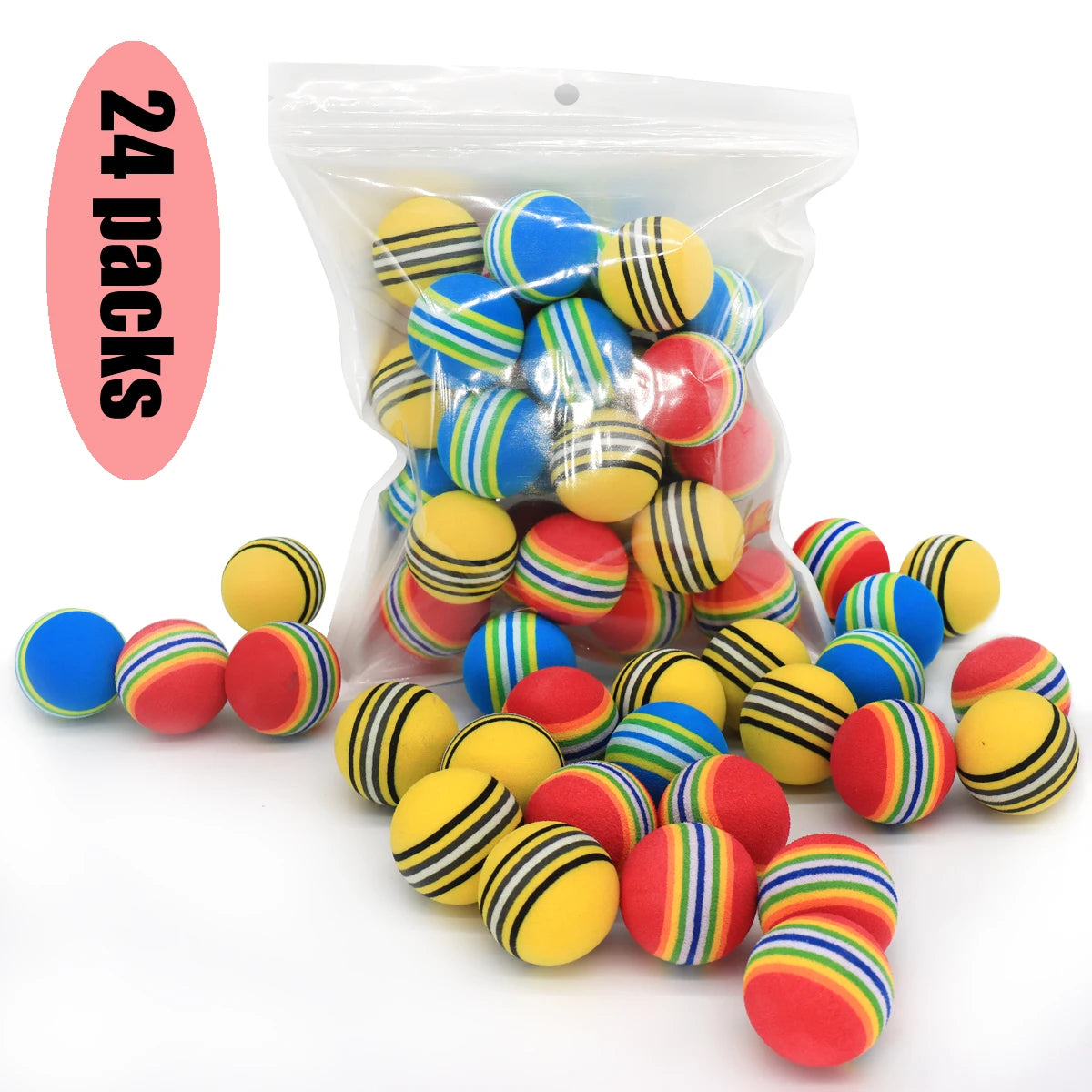 10PCS/5PCS Rainbow Cat Toys Ball Interactive Cat Dog Play Chewing Rattle Scratch Ball Training Cat Rainbow Ball Toy Pet Supplies