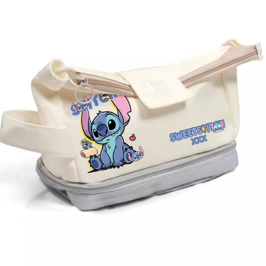 Kawaii Disney Stitch Anime Pen Bag Writing Case Cartoon Pencil Cases Pencil-box Large Capacity Stationery Storage Xmas
