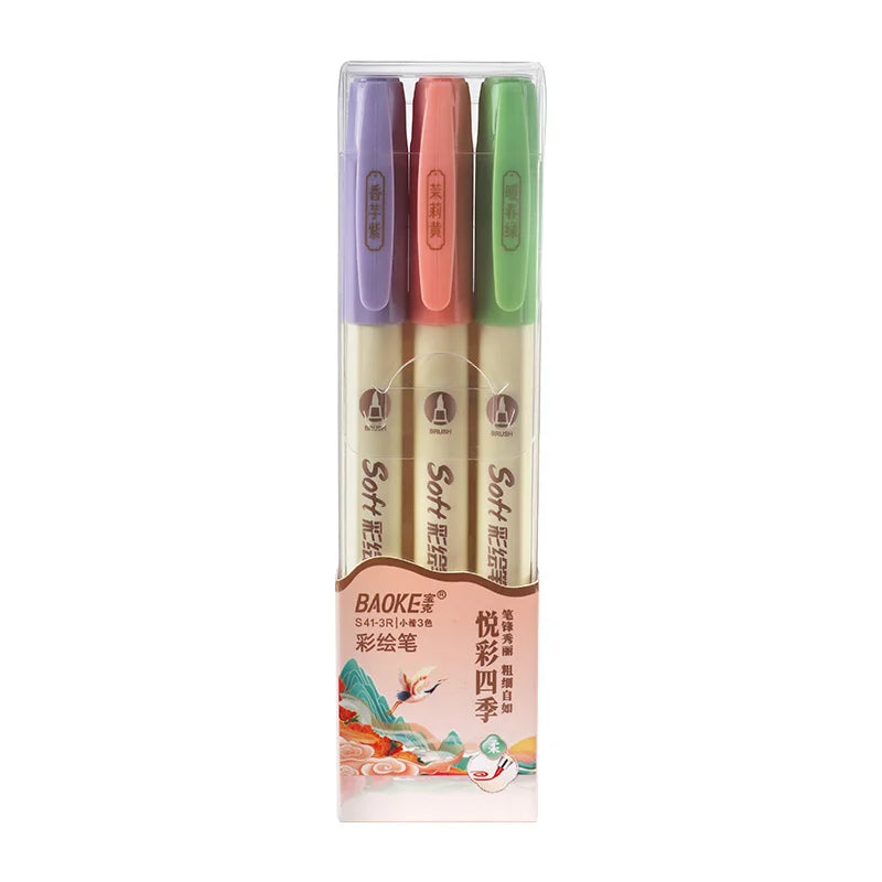 BAOKE S41 Soft Tip Art Drawing Pen Calligraphy Brush Pen Art Drawing For Sketching, Scrapbooking, Journaling ,Fadeproof Ink