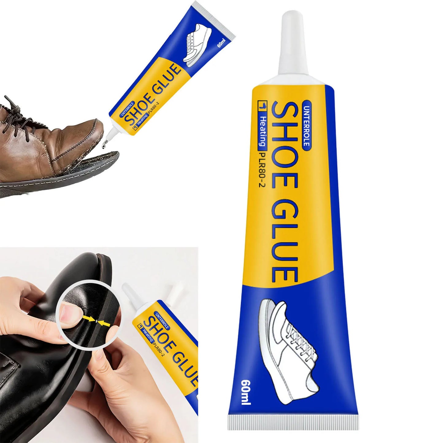 60ml Clear Shoe Repair Adhesive Low Odor Strong Adhesive Soft Resin Shoe Glue for Fixing Worn Shoes or Boots Super stability